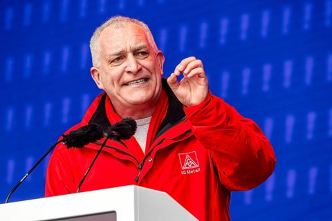 Jürgen Kerner, Second Chairman of IG Metall. IG Metall action day in Stuttgart. Metalworkers fight