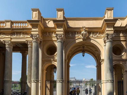 Colonnade at Schwerin Castle, Mecklenburg-Western Pomerania, Germany, Europe