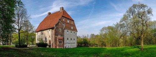 Kolvenburg, a former moated castle, Billerbeck, North Rhine-Westphalia, Germany, Europe
