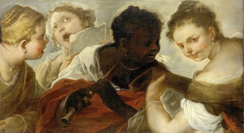 Vier musizierende Frauen (1658, 1660), painting by Luca Giordano (Italian, 1634-1705),