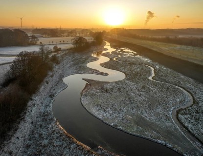 Recklinghausen, Castrop-Rauxel, North Rhine-Westphalia, Germany, winter landscape, EMSCHERLAND