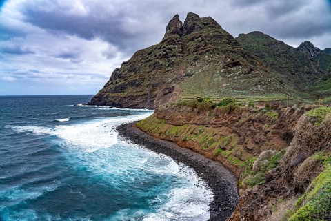 The coast at Punta del Frontón, Punta Del Hidalgo, Tenerife, Canary Islands, Spain, Europe