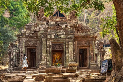 The sanctuary of the mountain temple Wat Phu, Champasak province, Laos, Asia