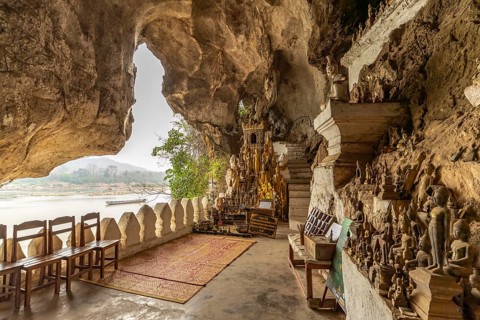 Buddha statues in the Pak Ou caves near Luang Prabang, Laos, Asia