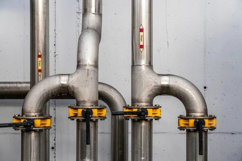 Pipelines, a biogas plant, the gas is produced from various biomass, the electricity is generated