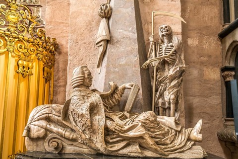Tomb of Johann Philipp von Walderdorf in the interior of St Peter's Cathedral, UNESCO World