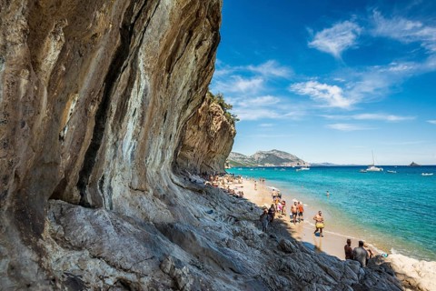 Rocky coast and beach, Cala Luna, Gulf of Orosei National Park, Parco Nazionale del Gennargentu e