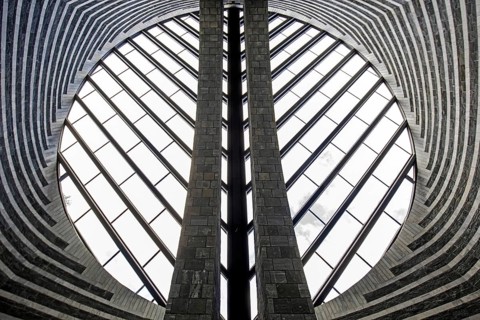 Chiesa di San Giovanni Battista, interior view, architect Mario Botta, Mogno, near Fusio,