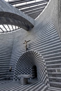 Chiesa di San Giovanni Battista, interior view, architect Mario Botta, Mogno, near Fusio,
