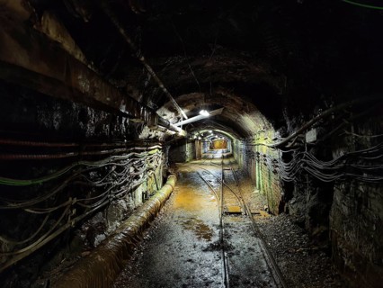 Underground, tunnels in the visitor mine, Rammelsberg ore mine, UNESCO World Heritage Site, Goslar,