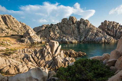 Bizarre and huge granite rocks by the sea, Spiaggia Valle della Luna, Capo Testa, near Santa Teresa