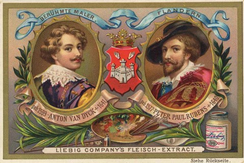 Picture series famous painters, Flanders, Anton van Dyck and Peter Paul Rubens, Liebig picture,