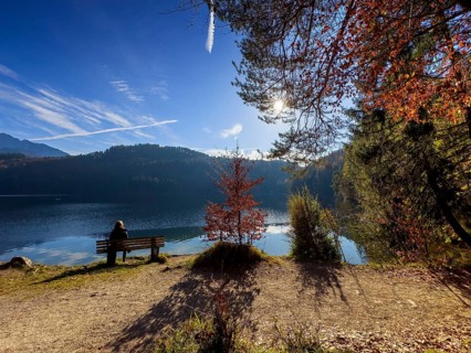 Autumn atmosphere at Hechtsee lake near Kufstein, Tyrol, Austria, Europe