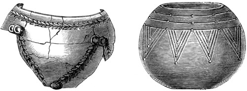 Clay vessels from the Býcí skála or Byci Skala cave from the Hallstatt period, Hallstatt culture,