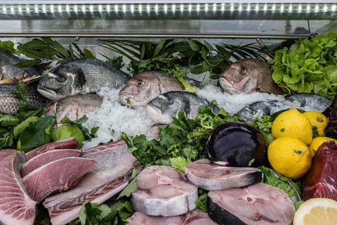 Fish in a fish shop, Sicily, Italy, Europe