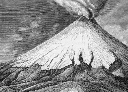 Ice and snow-covered volcano Cotopaxi (5, 897 m) in the Andes, Cotopaxi National Park, nature