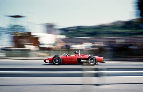 Formula 1 race Grand Prix of Monaco 1961 Richie Ginther in the Ferrari 156 F1 sharknose in Sainte