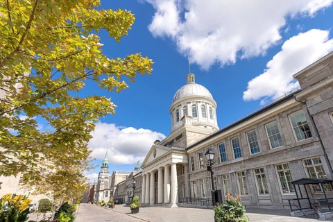 Bonsecours Market in Old Montreal, an historic town close to the Old Port of Montreal, one of the