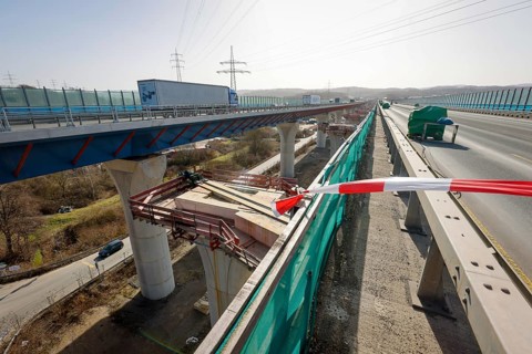 Hagen, North Rhine-Westphalia, Germany - New construction of the A45 Lennetal motorway bridge, the