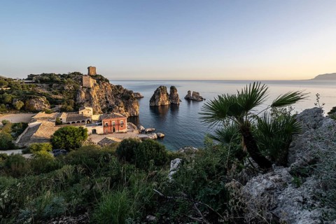Tonnara di Scopello, historic tuna fishing site in the picturesque rocky bay of Scopello, Sicily,