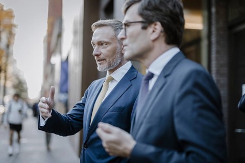 Christian Lindner (FDP), Federal Minister of Finance, photographed during a walk in New York City,