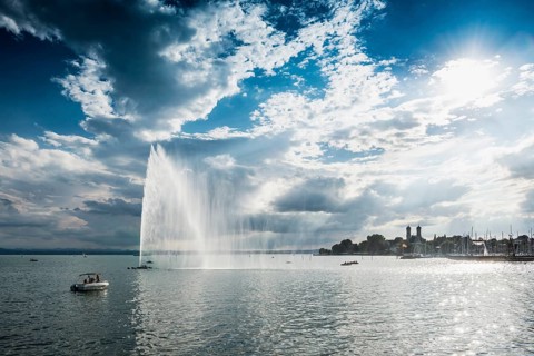 Sunset, Friedrichshafen, Lake Constance, Baden-Württemberg, Germany, Europe