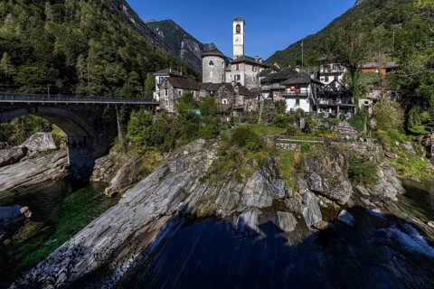 Lavertezzo on the Verzasca, Verzasca Valley, Valle Verzasca, Canton Ticino, Switzerland, Europe