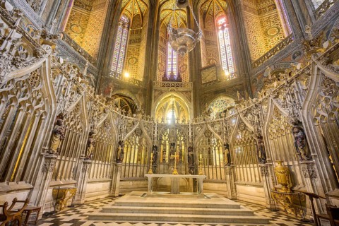 Choir and high altar in St Cecilia's Cathedral, Albi, Tarn department, France, Europe