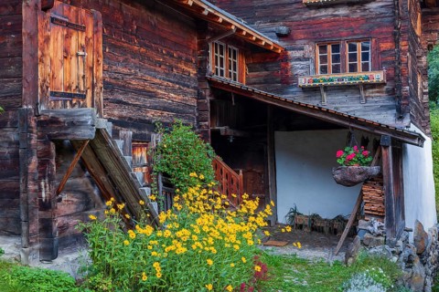 Farmhouse, Historic village of Mühlebach, Valais, Switzerland, Europe