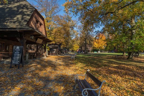 Restaurant. Open-air museum in Roznov pod Radhostem, displaying buildings and traditions of the