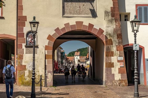 The Upper Tor or Schaffhauser Tor, landmark of the town of Waldshut-Tiengen, Baden-Württemberg,