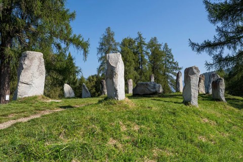 Stone circle on the Pfarrhügel, Seefeld, Tyrol, Austria, Europe