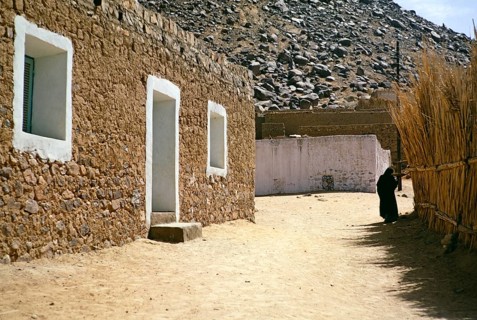 Building of the oasis settlement of Djanet in the Sahara desert, Algeria, North Africa 1973, Africa
