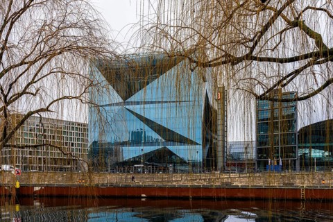 Cube office building at Berlin Central Station, Germany, Europe