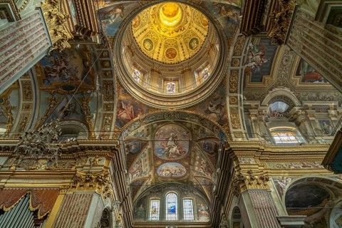 Dome of the Basilica of San Giovanni Battista in Finale Ligure, Riviera di Ponente, Liguria, Italy,