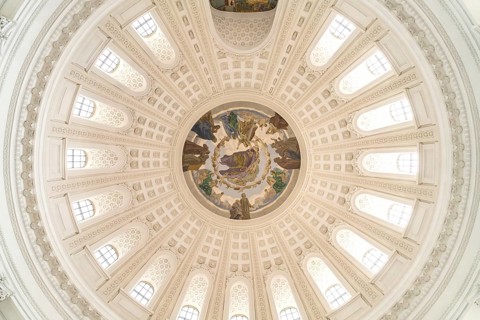 Ceiling painting in the dome of St. Blasius Cathedral in St. Blasien, Black Forest,