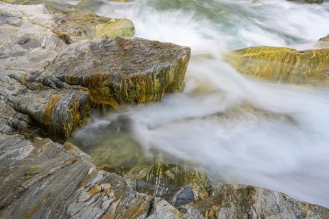 Beautiful stone structures at the Gesso della Barra torrent, Entracque, province of Cuneo, Italy,