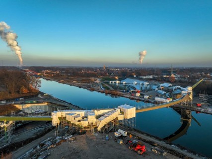 Castrop-Rauxel, North Rhine-Westphalia, Germany, new construction of a bridge -jump over the