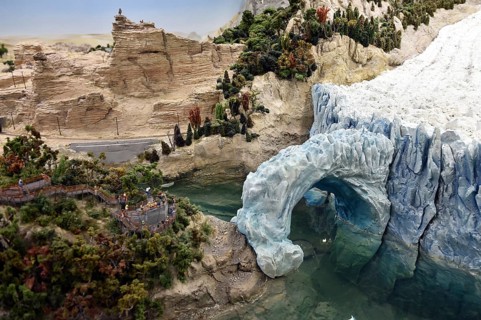 Perito Moreno glacier at Miniatur Wunderland Hamburg, Germany, Europe