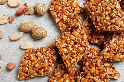 Kozinaki with peanuts, dessert, gozinaki, traditional Georgian cuisine, no people