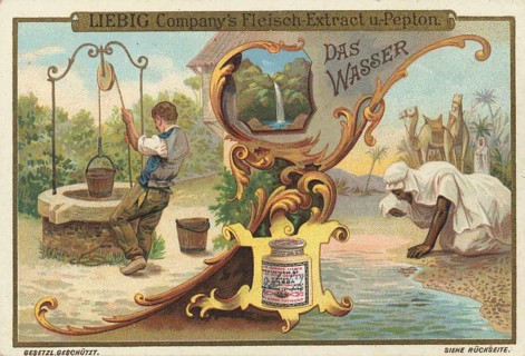 Picture series Drinks of the World, The Water, Liebig picture, digitally restored reproduction of a