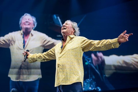 Ian Gillan, singer of Deep Purple live on 1 More Time Tour at the Max-Schmeling-Halle in Berlin on