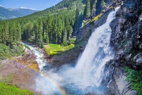 Krimml Waterfalls, the highest in Austria with a drop of 385 metres, Krimml, Krimml Achental, Hohe