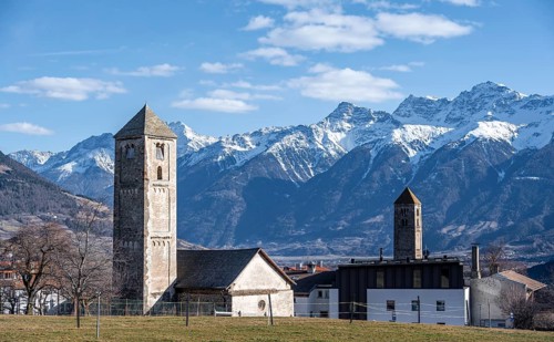 St Benedict's Church and St Martin's Church, Malles Venosta, Bolzano, South Tyrol, Italy, Europe