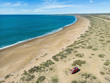 4x4 campervan at Cabo Raso, Chubut, Argentin