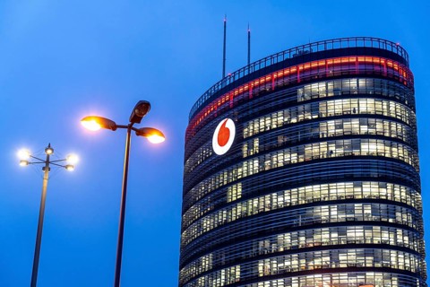The company headquarters of Vodafone, in Düsseldorf-Heerdt, Vodafone-Campus, office tower, North