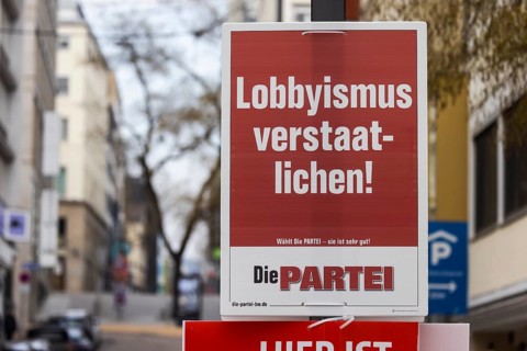Election poster for the Bundestag election 2025. BTW25 election advert for the party DIE PARTEI.