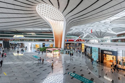Terminal of the new Beijing Daxing New International Airport (PKX) in Beijing, China, Asia
