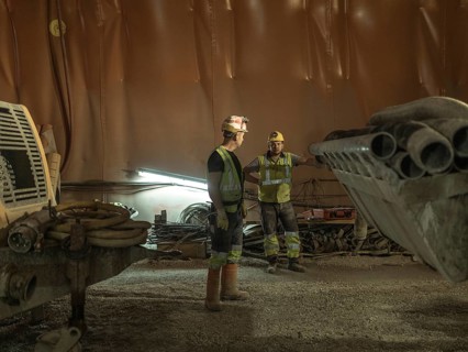 Workers in construction lot H53, Brenner Base Tunnel, Wolf, Tyrol, Austria, Europe