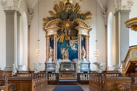 Altar by Nicodemus Tessin in the interior of the Evangelical Lutheran Church of the Saviour in